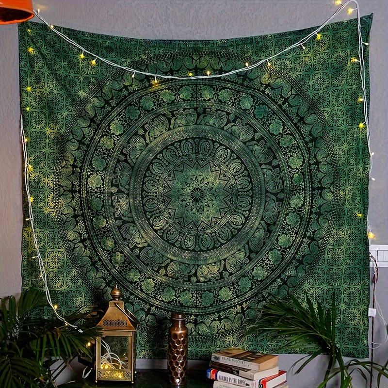 1Pc Bohemian Mandala Printed Tapestry, Boho Floral Design, Polyester Tapestry, Tapestry Wall Mural, Wall Hanging Living Room Bedroom Office, Home Decoration Room Decoration Party Decoration, with Free Installation Package