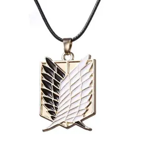 1 Pair Anime Attack on Titan Wings of Freedom Investigator Logo Alloy Pendant Jewelry  Necklace Party Accessories