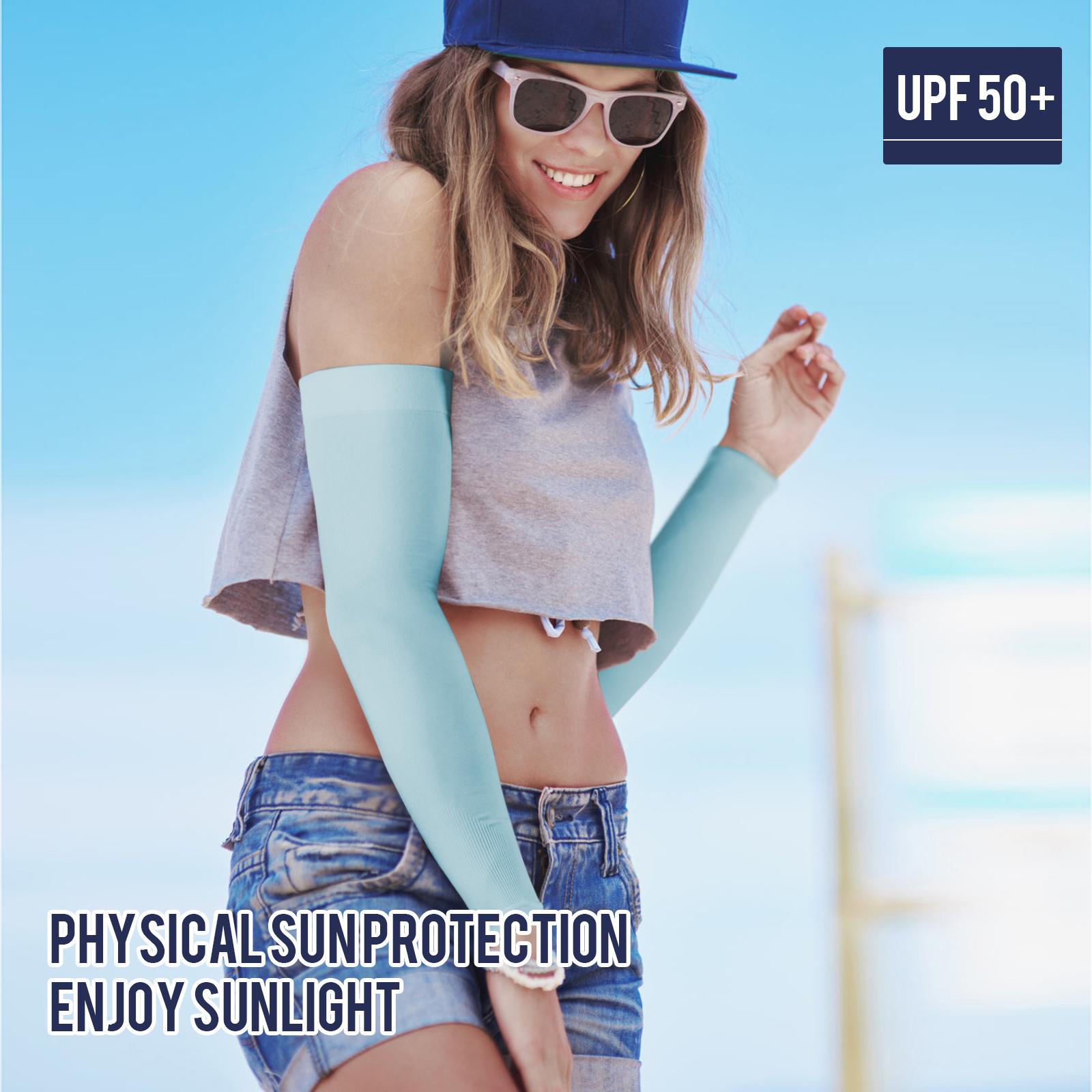 GOUNOD Sun Protection UV Arm Sleeves for Men Women Youth UPF 50+ Compression Cooling Football Sleeves FallFreshness Breast Cancer Awareness Month