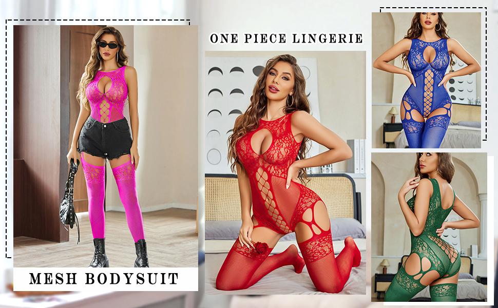 Avidlove Women Lingerie Fishnet Bodysuit Mesh Body Stockings One Piece Glow Party Rave Outfits Avidlove Women Lingerie Fishnet Bodysuit Mesh Body Stockings One Piece Glow Party Rave Outfits