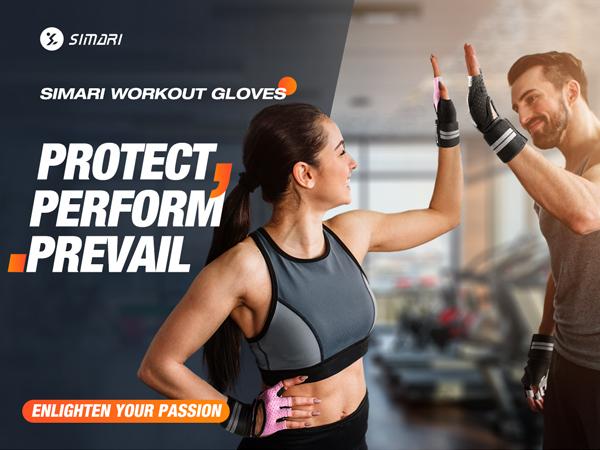 Gym Gloves, Half-Finger Breathable Workout Gloves for Men Women, Padded Weight Lifting Gloves with Wrist Wraps Support, Full Palm Protection, Gym Training SG902 Hand Protector