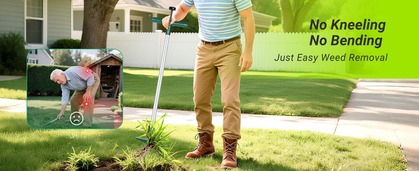 Walensee Stand-Up Lawn Root Puller – Heavy-Duty Garden Tool with 3 Claws – Effort-Saving Step-and-Pull for Dandelions & Deep-Root Plants – Fall Cleanup & Black Friday Gift Idea