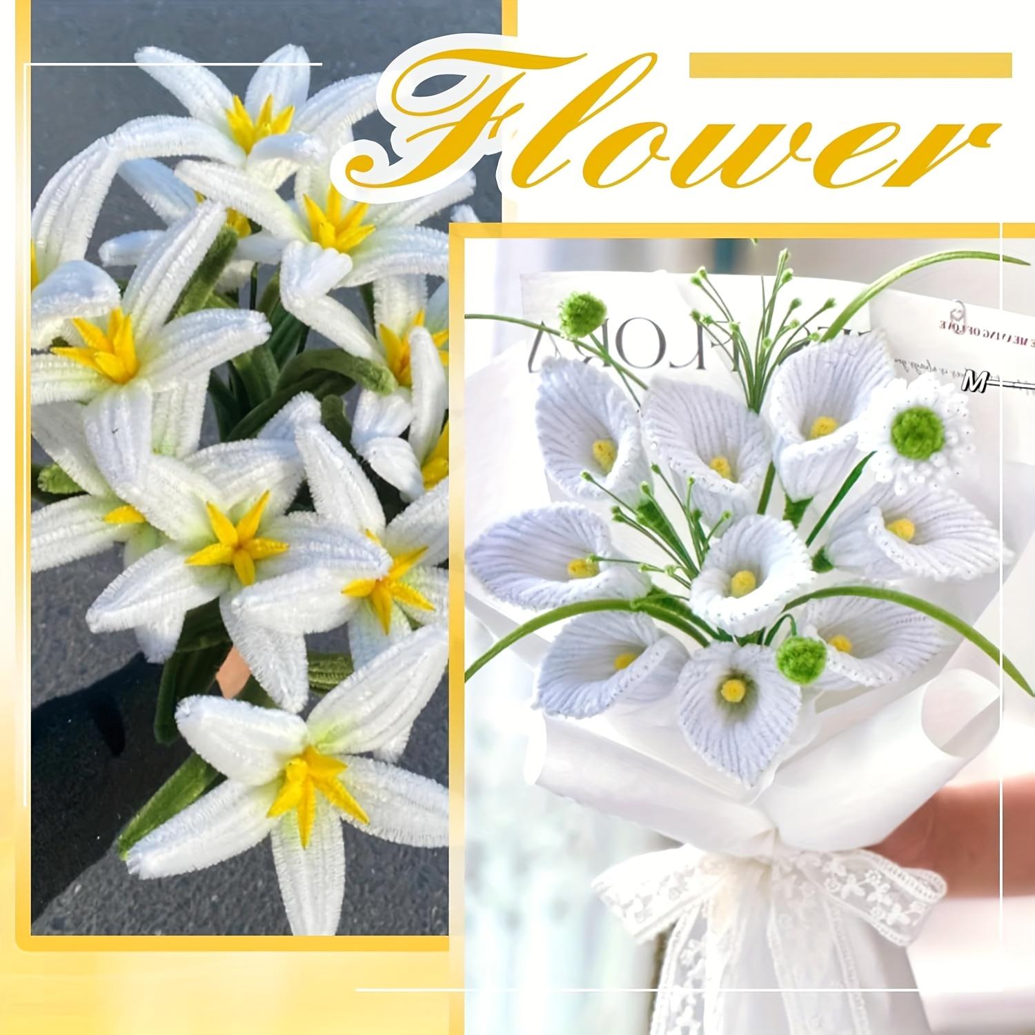 100PCS Felt Stick Handmade Material, Accompanied By Video Tutorials And Flower Buds, Used For DIY Art And Creative Crafts Party Decoration, Art Projects, Handmade Decoration, Decorative Stems, Craft Supplies