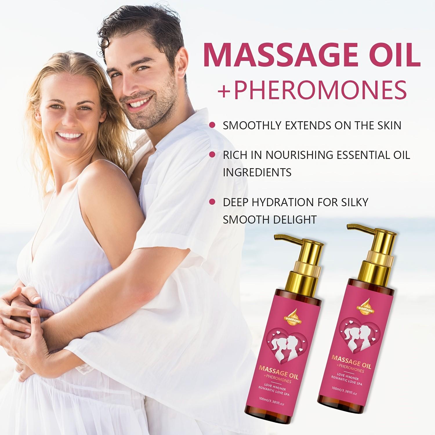 Informational Body Massage Oil, Selected Coconut & Jojoba Oils, Soft Non-Greasy Texture, Perfect for Couples, 100ML