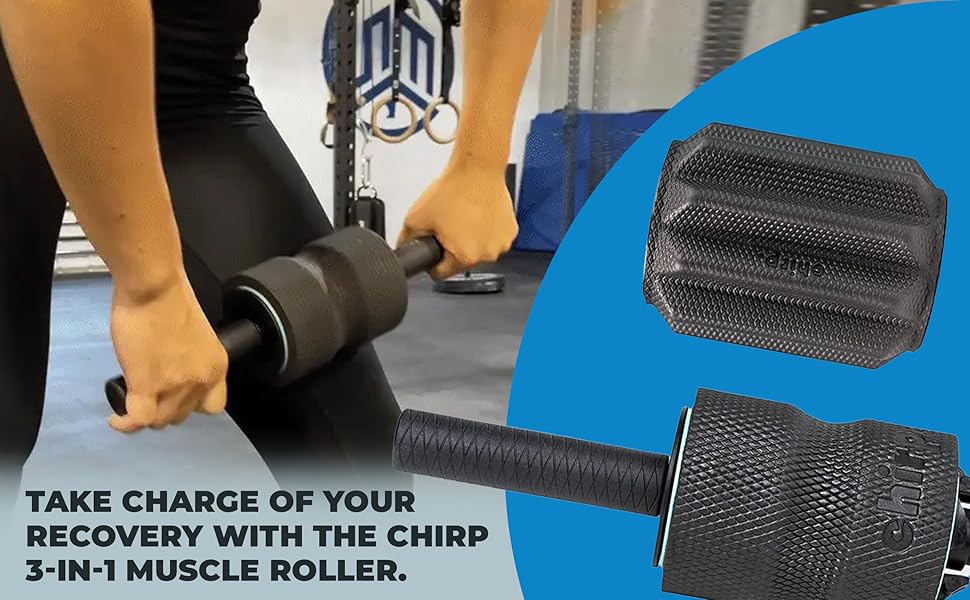Chirp 3-in-1 Muscle Roller - Customizable Recovery Massager for Targeted Deep Tissue Massage, Pressure Point Relief for Back and Legs, Durable Foam Roller Supports up to 500 lbs, 4 x 4 x 24 inches Chirp 3-in-1 Muscle Roller - Customizable Recovery Massager for Targeted Deep Tissue Massage, Pressure Point Relief for Back and Legs, Durable Foam Roller Supports up to 500 lbs, 4 x 4 x 24 inches