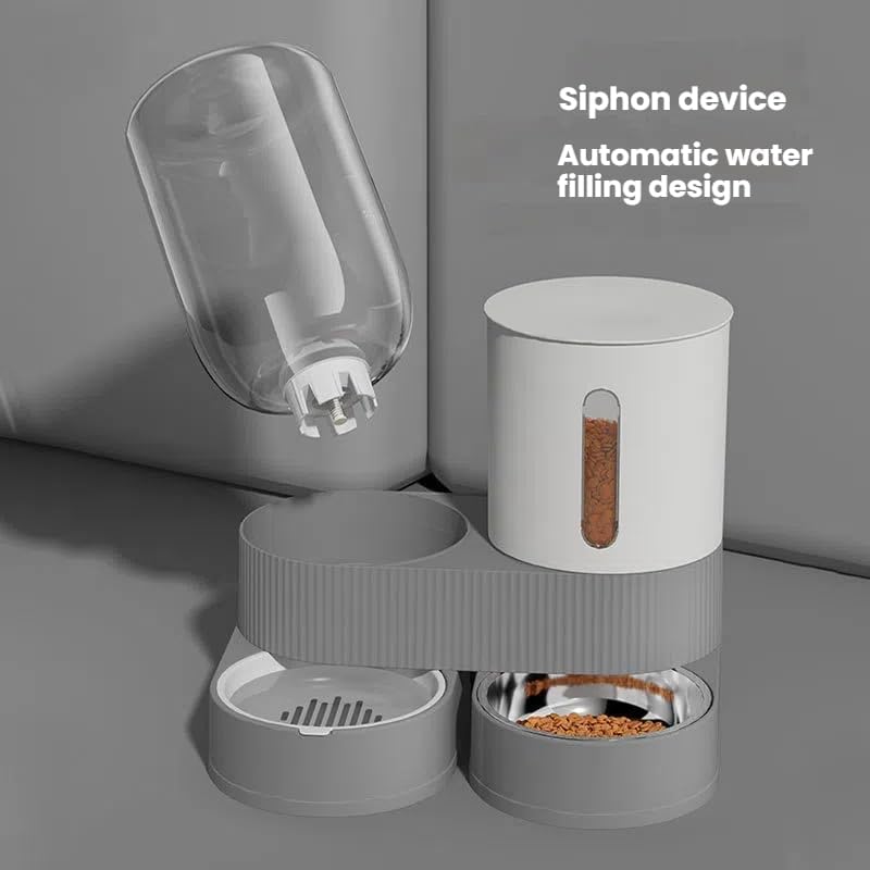 New Automatic Cat and Dog Feeder & Water Dispenser Combo Dog Bowl and Cat Bowl Two-in-One Water Dispenser