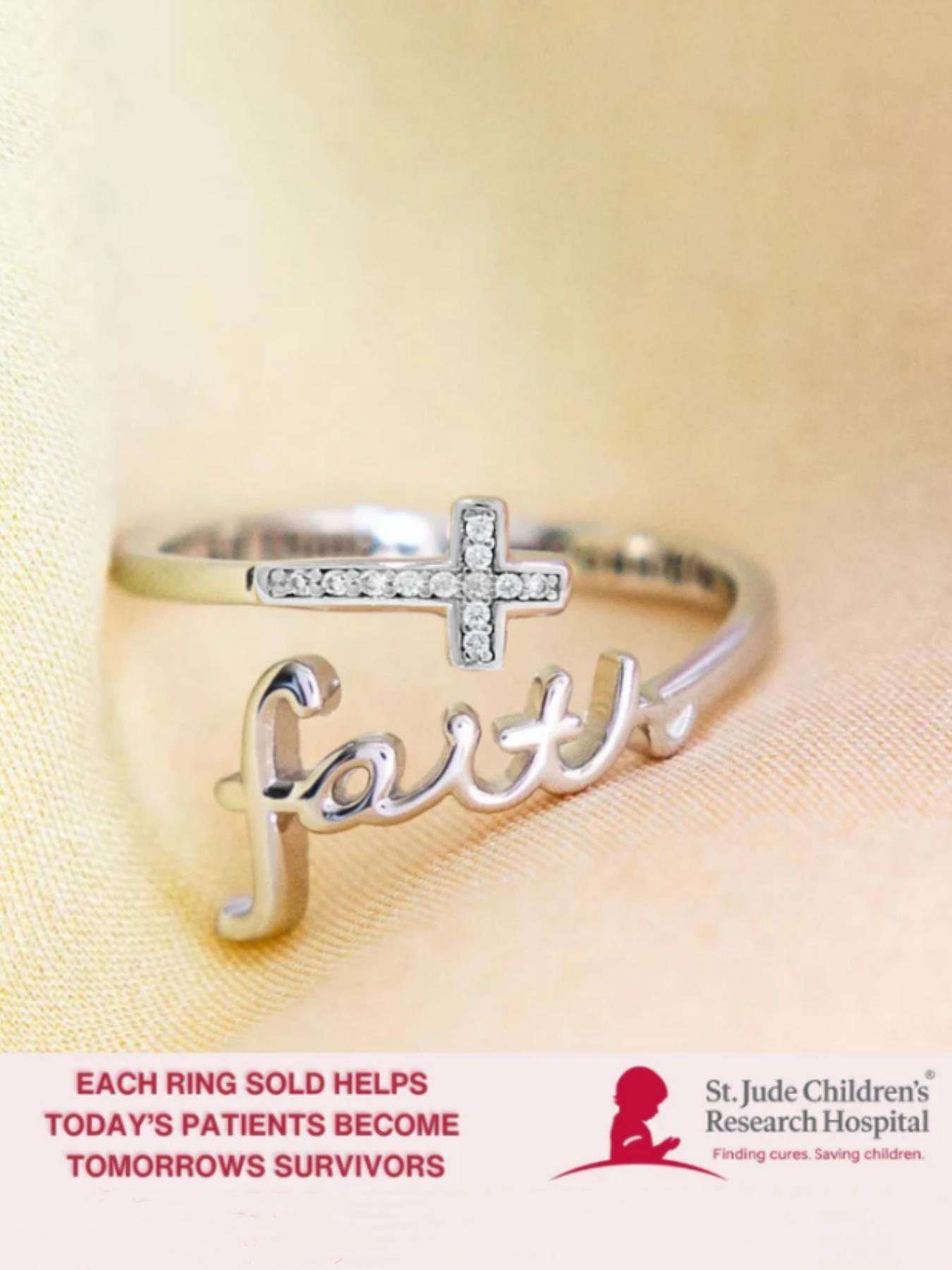 S925 Sterling Silver Cross & Letter Design Cuff Ring, Adjustable Open Ring for Women & Men, Fashion Jewelry Accessories for Daily Wear, with Box, Engraved Ring