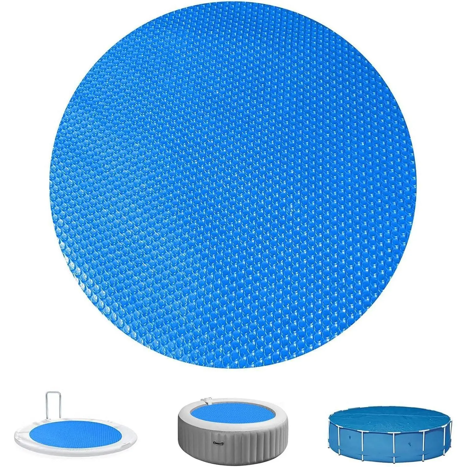 Solar Pool Covers Blankets, 2025 Round Solar Pool Cover for Above Ground and In Ground Pool, Solar Round Swimming Pools Hot Tub Floating Thermal Blanket Dustproof Cover (6 Foot)
