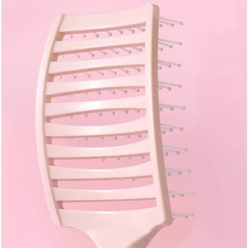 Large Cushion Hair Brush Backcombing Volumizing Styling Tool Vent Brush for Long Hair Curly Hair Massage Scalp Large Curved Comb Multipurpose Easy Voluminous Hairstyle Comfortable