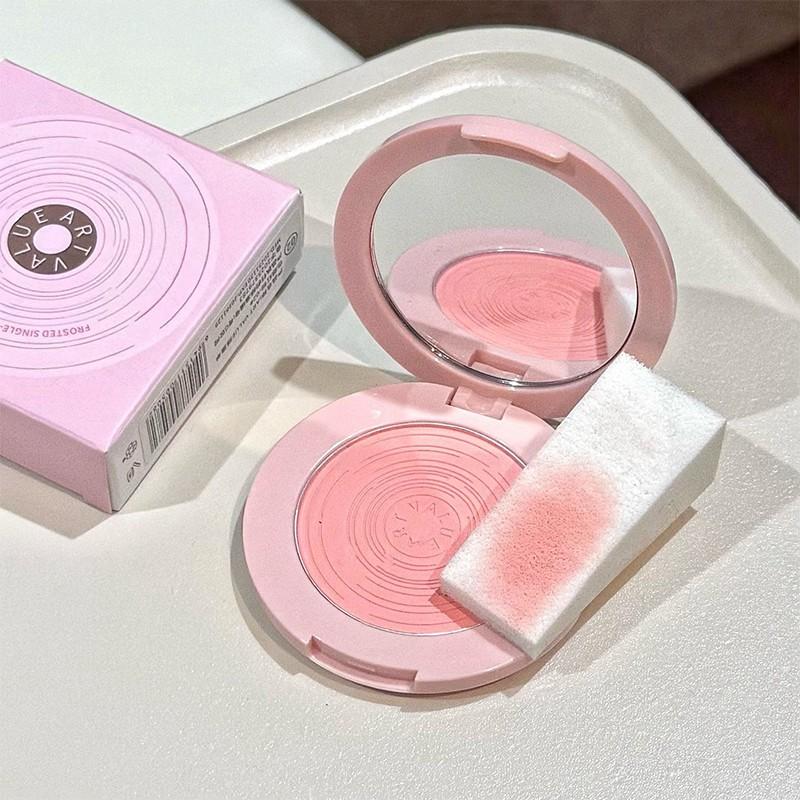 Spring Monochrome Blush Powder, Cute Atmosphere Macaron Series, Visible Color Blush Palette, Suitable for All Skin Types, Brightening Effect