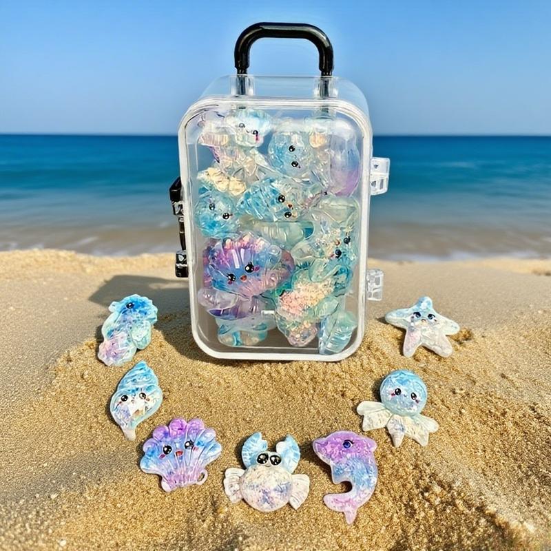 20-piece Mini Crystal Ocean Animal Decor Set, Decorative Figurines, Handmade DIY Ornament, Home Office Desk Decoration, Perfect Holiday Gift