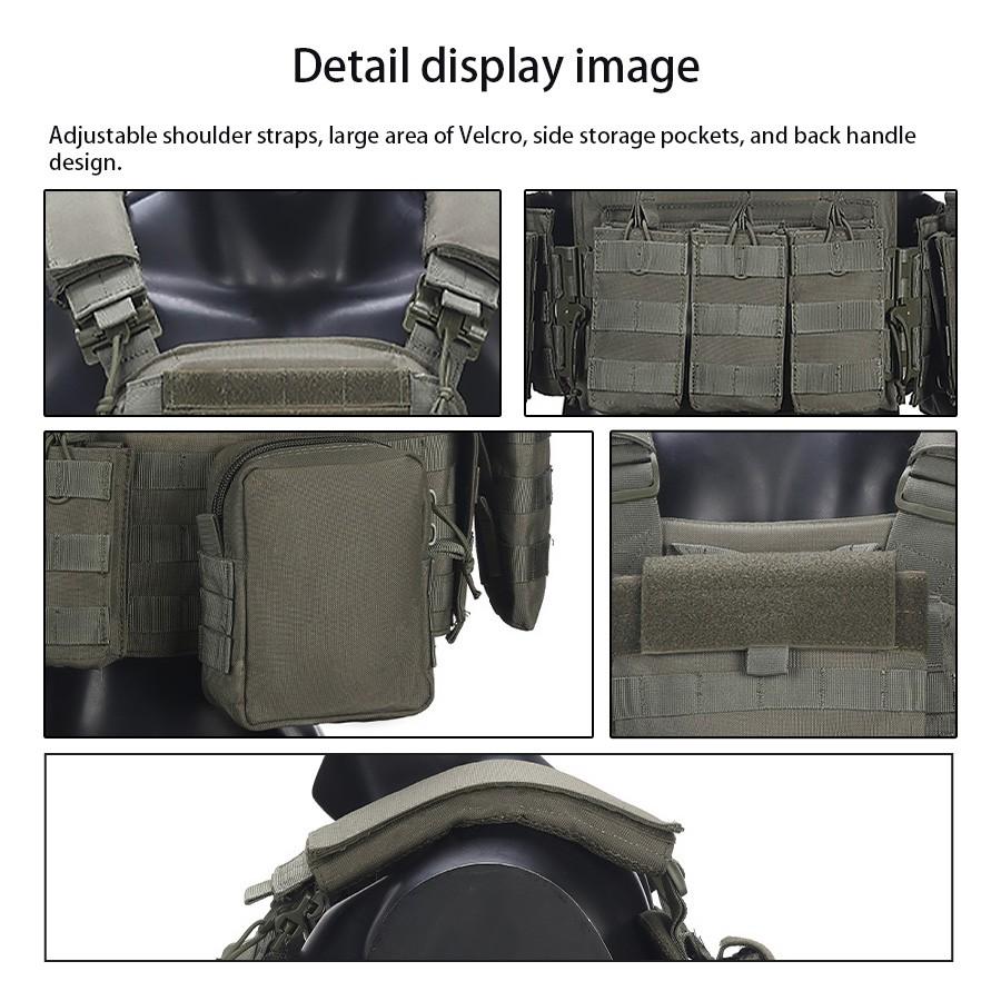 Modular Multi-Functional Tactical Lightweight Vest with Molle Expansion System, Quick Release Clips for Easy Wear, Adjustable Straps for Various Body Types