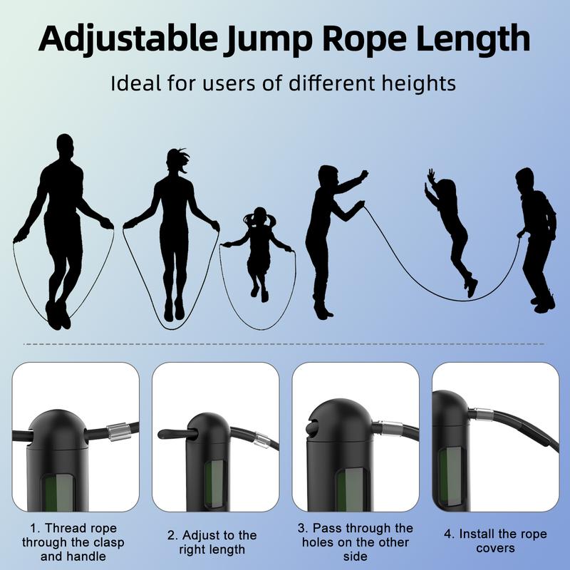 MOKO Cordless Jump Rope, Weighted Jump Rope with Counter, Jump Ropes for Fitness, Smart Skipping Rope for Crossfit, Gym, Burn Calorie, at-Home-Workout for Women Men Adult Kids
