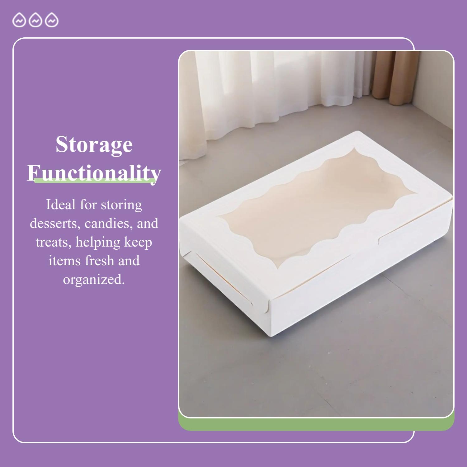 20-Pack Cookie & Cupcake Boxes, Baking Packaging, Candy Gift Box, Dessert Storage, Ideal for Weddings Birthdays, No Batteries Needed