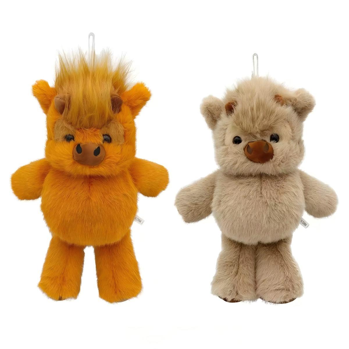 17 Inch Running Cow Plush Toy, Highland Bull StuffedAnimal, Farm Animal Doll, Birthday Gift for Adults and Kids,Soft and Cuddly