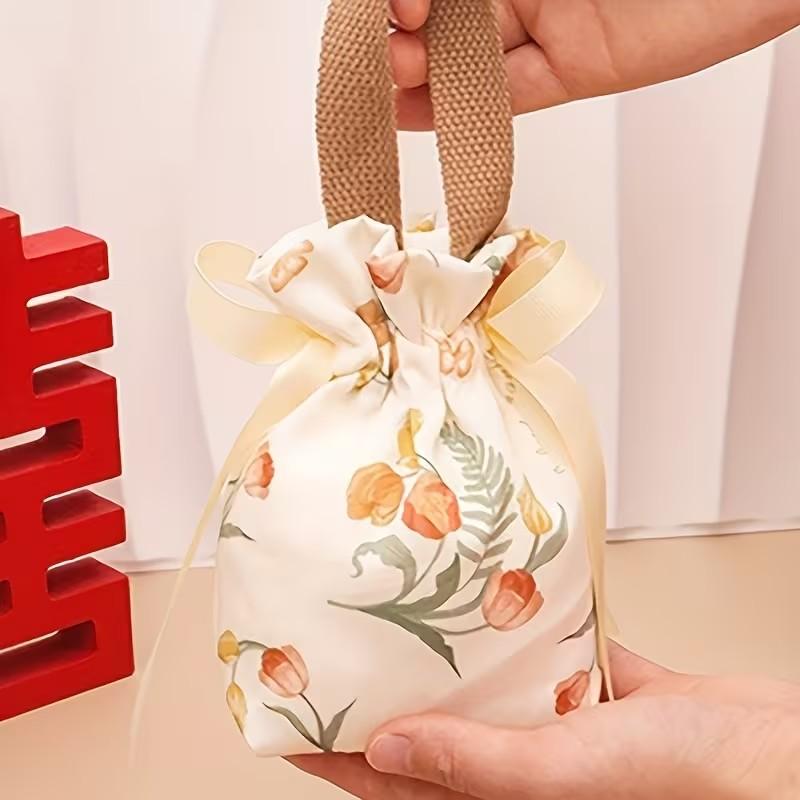 reusable durable canvas bundle gift bag-elegant storage bag, suitable for jewelry, candy, party gifts, wedding decorations, Christmas, Valentine's Day and Spring Festival gifts.