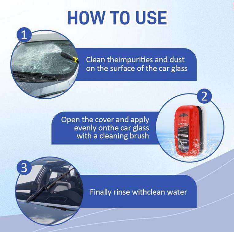 Quick Oil Film Remover! Car Glass Cleaning Wipes, Effortlessly Cleans Grease for Safer Rainy Driving‌