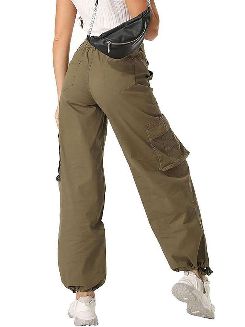 Avamo Stretchy Womens Cargo Pants thick thigh pants work outfits women Wide Leg Sweatpants Baggy High Waisted 6 Pockets Straight Leg Casual Y2K Streetwear Cinched Ankle/ Straight-Leg Capris Pants With Adjustable Trouser Cuffs for Daily Wear