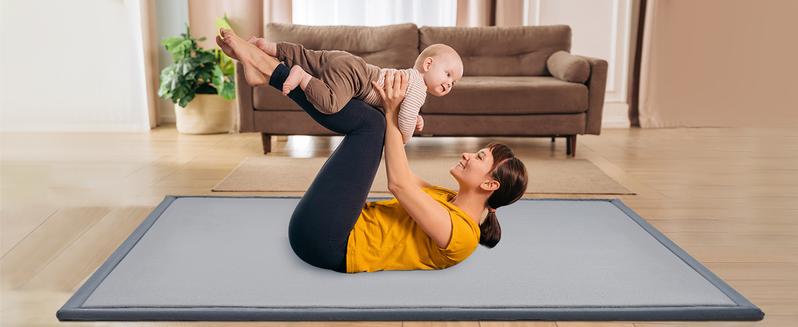 SLSY Baby Play Mat Memory Foam Nursery Rug Area Rug Yoga Mat Playmat Crawling Mat for Baby,Toddlers,Kids,Floor Mat Tatami Mat for Living Room Non-Slip 1.4" Thick