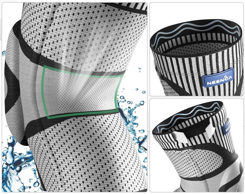 【Christmas】NEENCA  Knee Sleeve for Runner, Workout, Gym, Basketball, Volleyball, Hiking Spicy Dill Breathable Sponge Knee Pads Leg Protector Healthcare Support football accessories Patellar Belt Patella Band,Multi-Sport Knee Support Sleeve