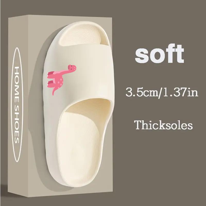 Cute Pink Dinosaur Print Slippers for Kids Soft Comfortable Non-Slip Home Shoes Cartoon Dino Footwear Indoor Outdoor Toddler Boys Girls Warm Cozy Slippers Lightweight Breathable Slip-On Shoes