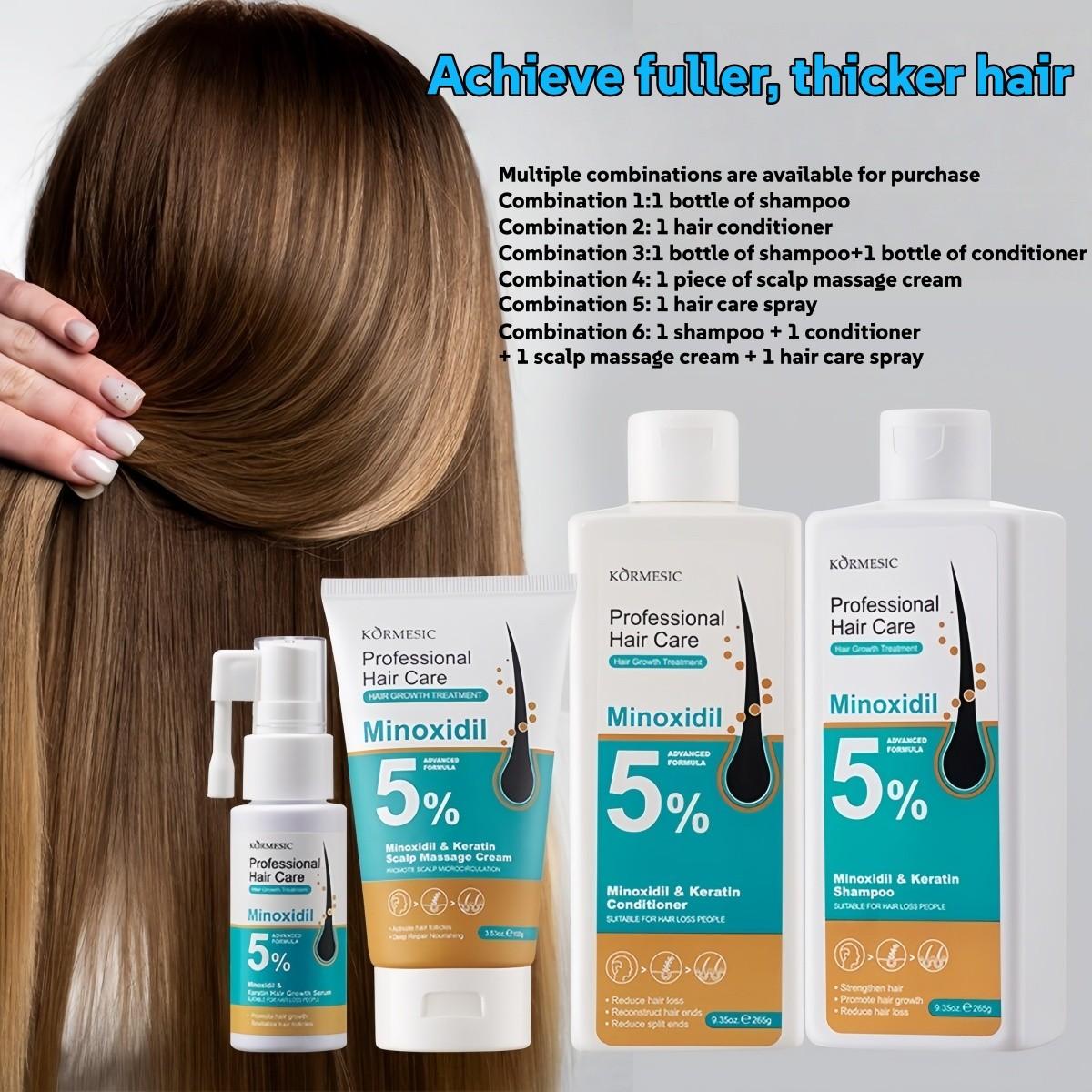5% Minoxidil Hair Growth Set | Hair Serum / Shampoo / Conditioner / Scalp Massage Balm, Sold Separately or as a Kit. Activate Hair Follicles, Anti-Hair Loss, Repair Damaged Hair, Improve Hairline, Professional Hair Care Solution