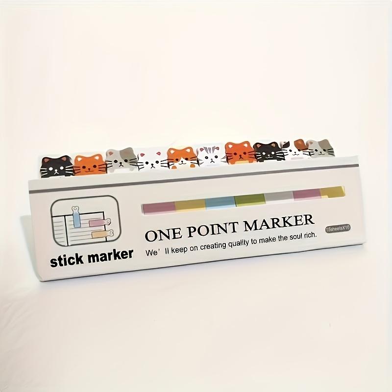 Cartoon Cat Theme Sticky Notes Set, 150 Sheets Per Pack, Ideal for Bookmarks and Memo Books, Office Essential