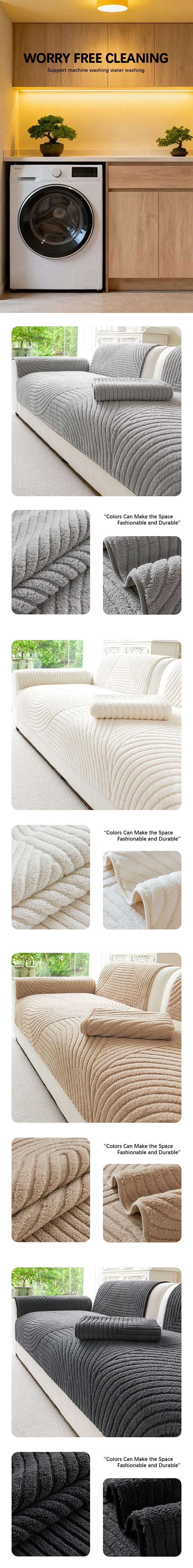 1pc Modern Fashion Simple Solid Color Round Sofa Cover, Sofa Slipcover, Soft Skin-Friendly Dustproof Anti-Slip Scratch-Resistant, Suitable for Kids Pet Families, Soft Sofa Protector