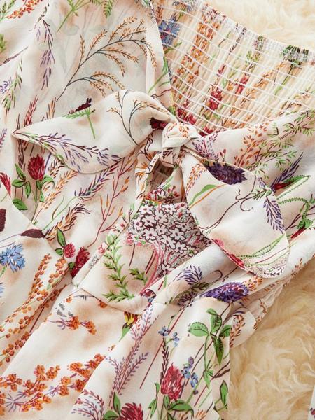 Elegant Floral Print Dress for Women, French Style Fashionable Ladies' Clothing, New Arrival European Inspired Design Casual Wear