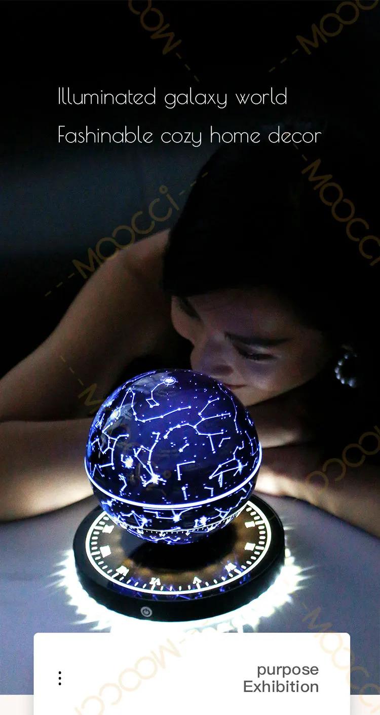 Magnetic Levitation Floating Starry Lamp, Touch Control RGB & 2700K Warm White LED Night Light, Levitating Globe Decor for Bedroom, Desk, Office – Unique Gifts