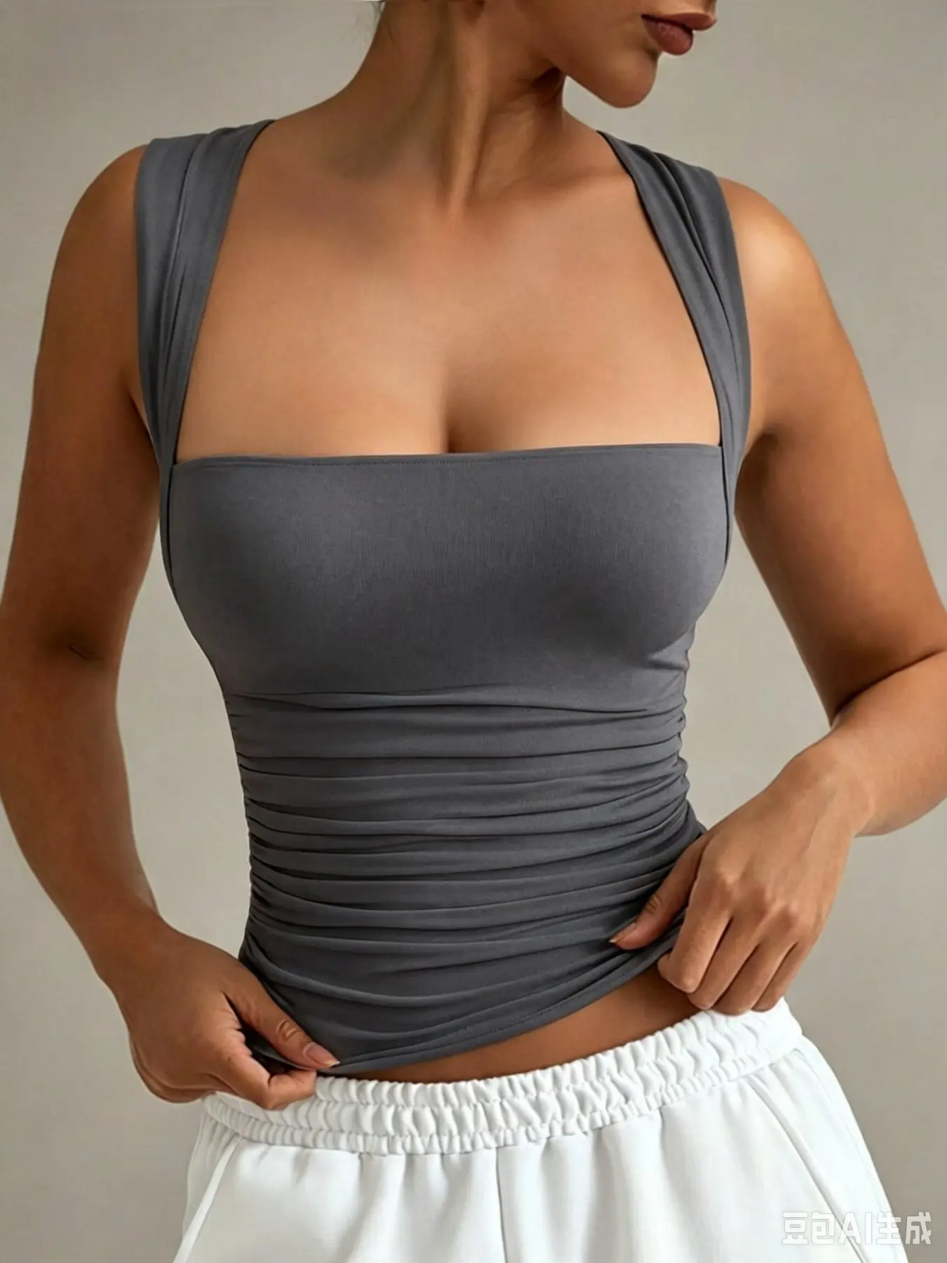 Women's Fashion Casual Chic Sleeveless Vacation Slim Fit Vest, Casual Flattering Sleeveless, Casual Beach Tank, Perfect for All Seasons Summer Wear, One-Shoulder Neckline, Sleeveless Design