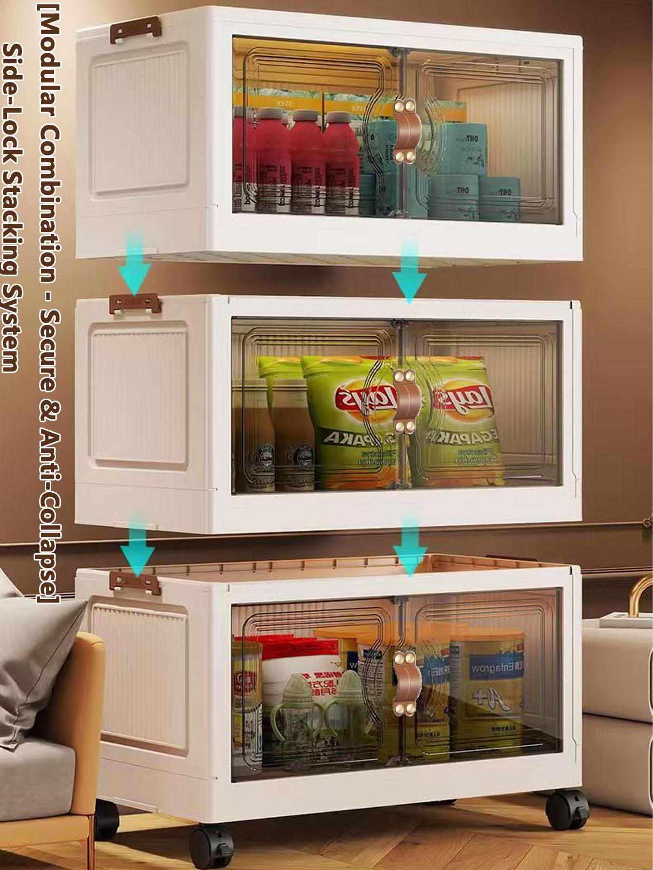 Foldable Storage Box Organizer, Durable Storage Organizer, Home Use Toy & Snack Cabinet, Clothes Organizing Bin, Large Capacity Space-Saving Solution