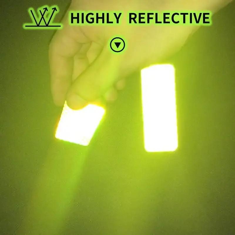 20pcs Ultra-Bright Reflective Safety Stickers, Fluorescent High Visibility Warning Decals, Night Road Safety Equipment