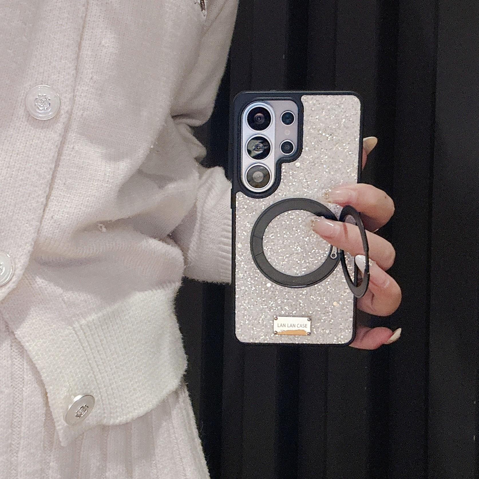 Samsung Phone Case, Glitter 360 Rotating Magnetic Stand, Shockproof Anti-Drop, Fits Galaxy S26/s25/s24 Series, Gift Idea