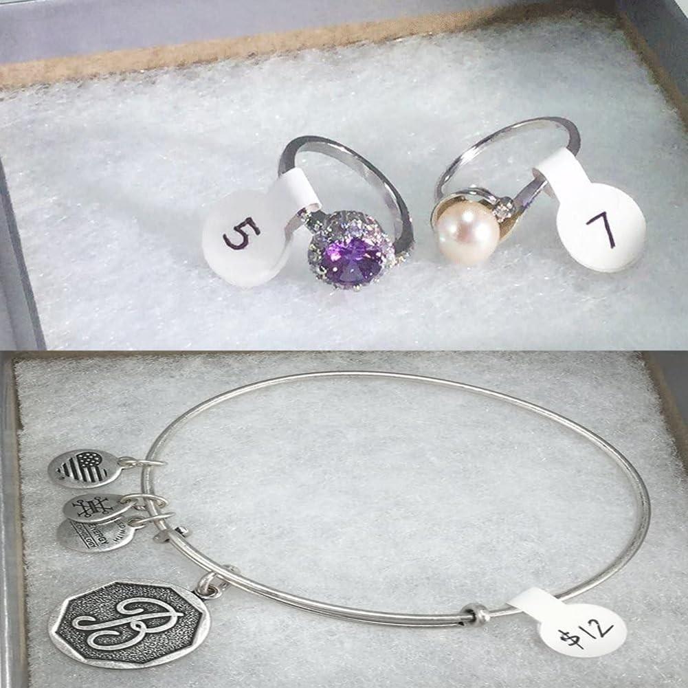 1000pcs Jewelry Price Tags, Blank Self-adhesive Jewelry Labels, Kraft Paper and White Retail Tags, Barbell Price Stickers for Small Business Merchandise, Suitable for Price Identification of Rings, Necklaces and Earrings