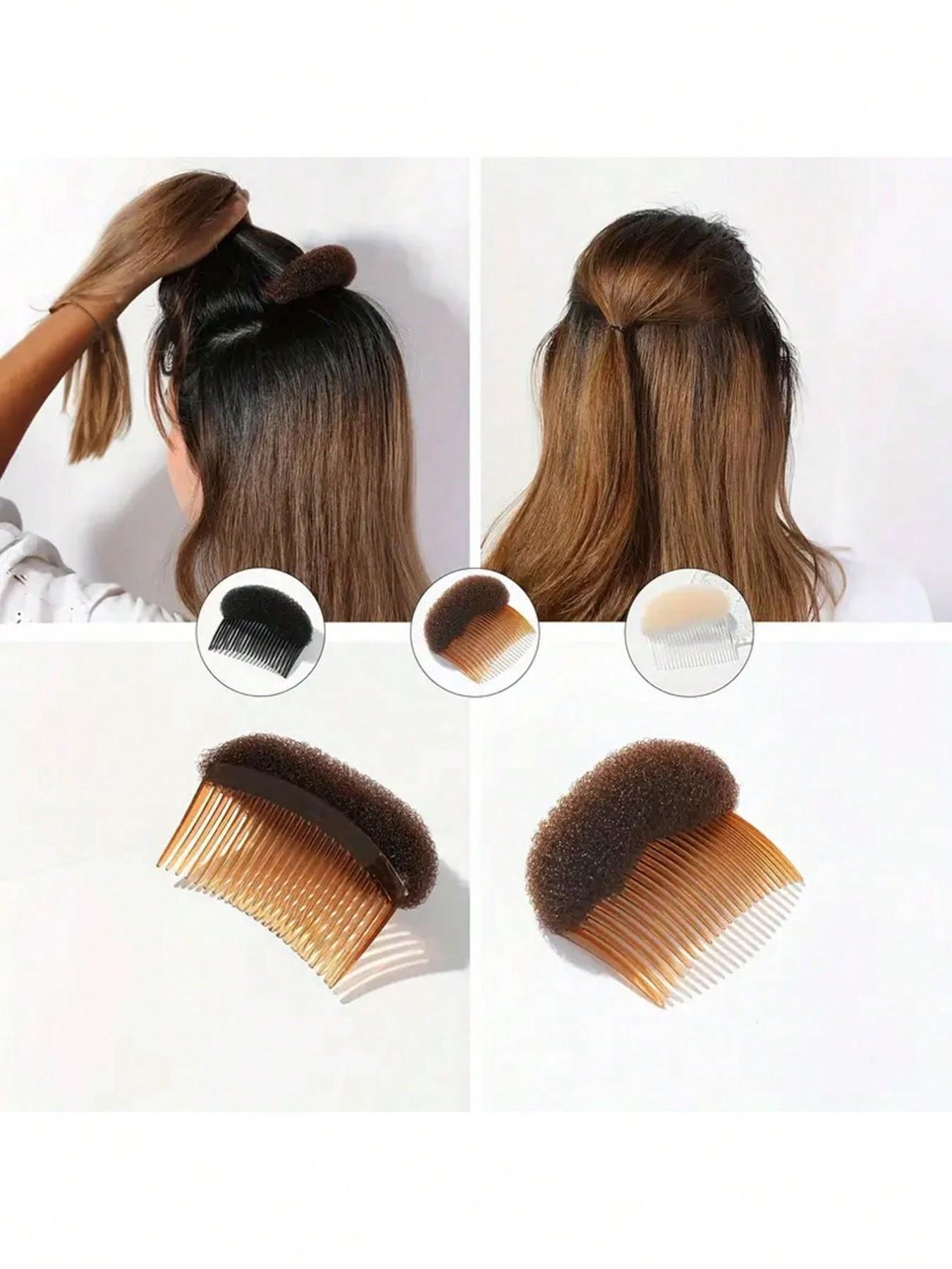 Fluffy Sponge Hair Cushion Volumizing Root Lift Tool ，Hair Accessories for Girls Hair Volume Invisible Hair Pad, On Both Sides Heightening Invisible Sponge Back Head Hair Comb, Sponge BB Hair Clip Headpiece - DIY Dry Hair Styling, Natural Look Voluminous