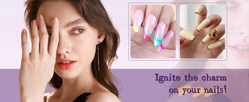 JODSONE Gel Nail Polish Starter Set 100 Pieces Multi-color Gel Nail Polish with Colors Nail Salon Home Self Use Nail Gel Colorful In Shine for Mother's day gifts