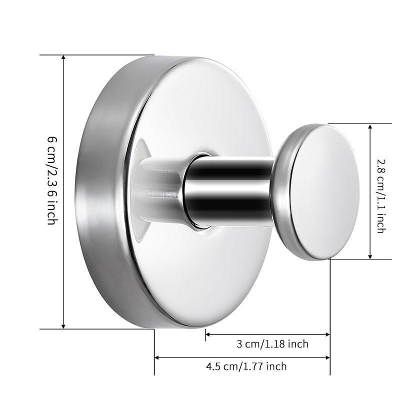 6 Pcs Heavy-Duty Vacuum Suction Cup Hooks, Stainless Steel, Waterproof & Rust-Proof, Bathroom Organizer, Easy Installation