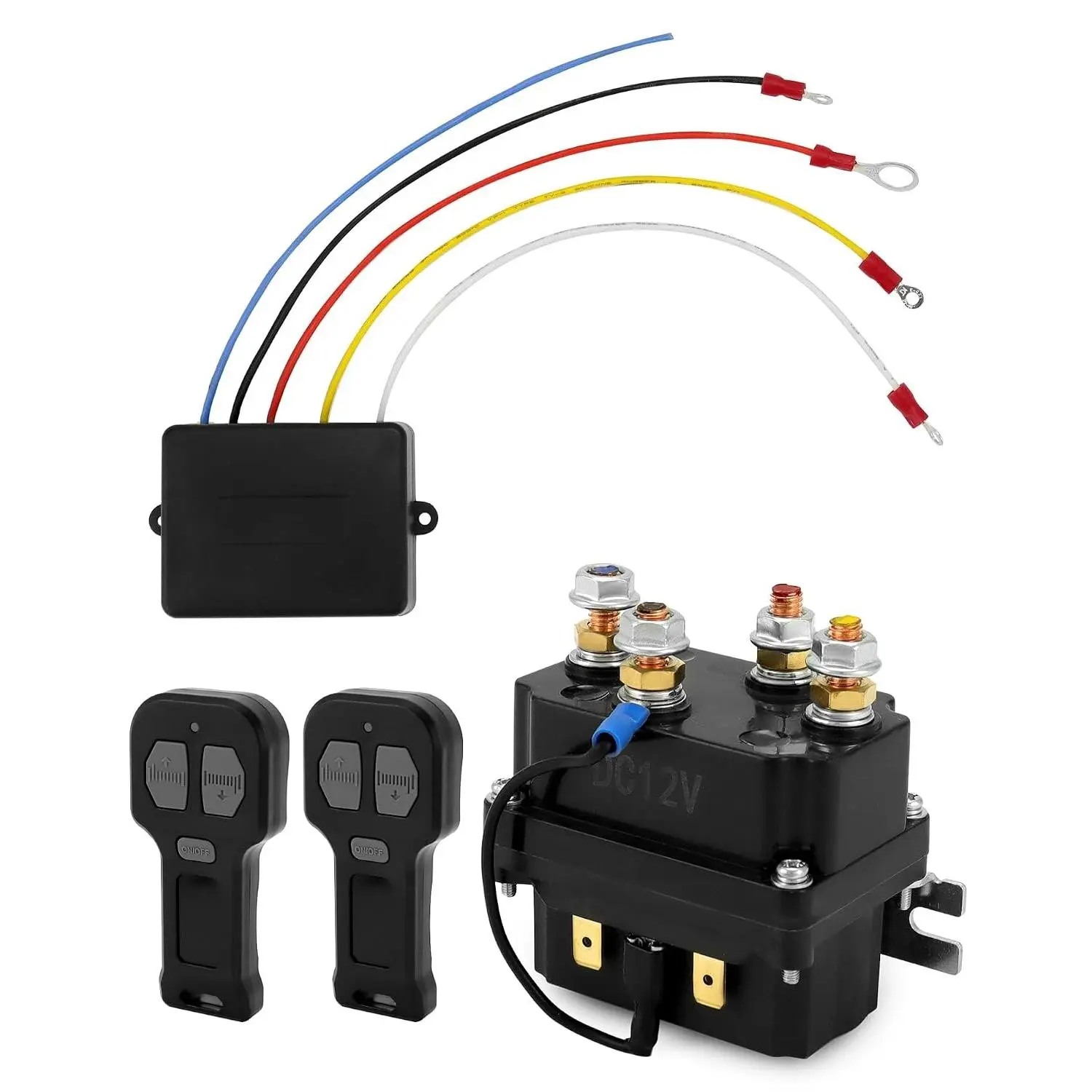 Wireless Winch Remote Control Kit, 12V 250A Winch Solenoid Relay Contactor + 12V Wireless Winch Remote for Truck ATV SUV, 63070 62135 74900 70715Gift