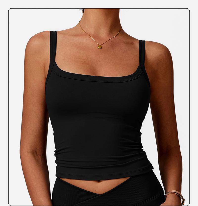 2025 Summer Women's Yoga Tank Top - Racerback Sleeveless Workout Shirt with Built-in Bra | 4-Way Stretch, Quick Dry & Breathable for Hot Yoga, Gym | TikTok Viral Fitness Apparel