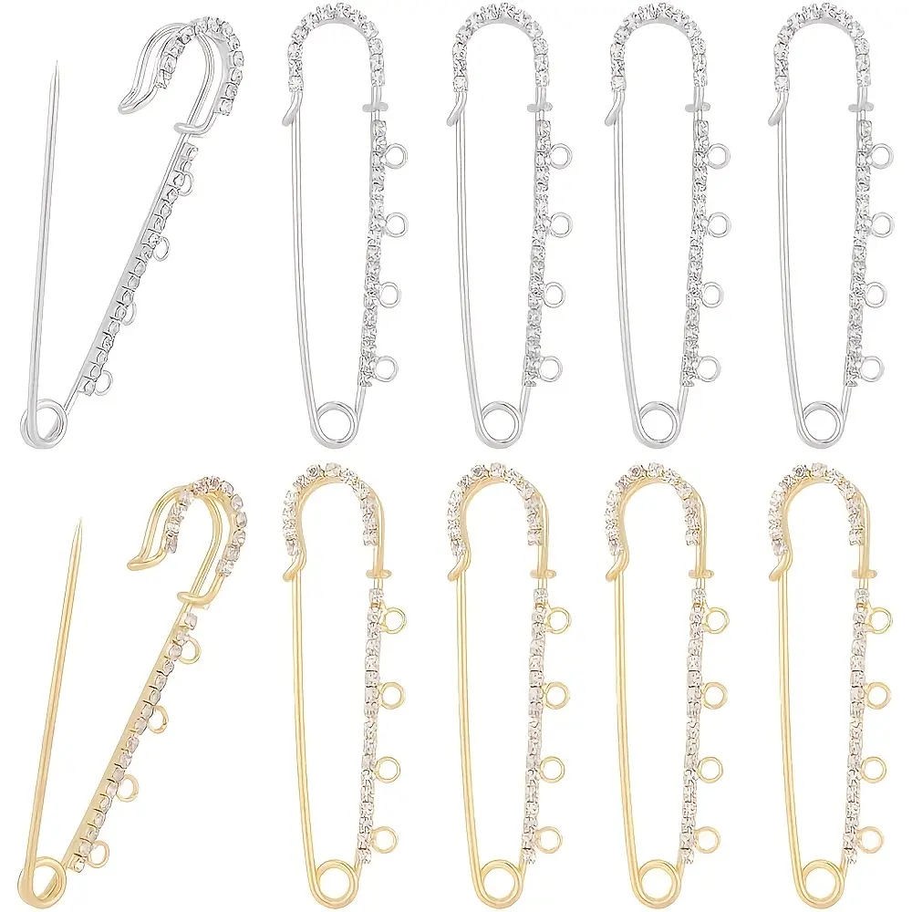 13pcs Alloy Bead-Studded Pin Set with Pendant Clasp Suitable for DIY Jewelry Making, Multi-Functional Handmade Craft Pins, Durable Clasp for Beads, Charms, Resin Pendants - Jewelry Making Tools for Beginners & Hobbyists