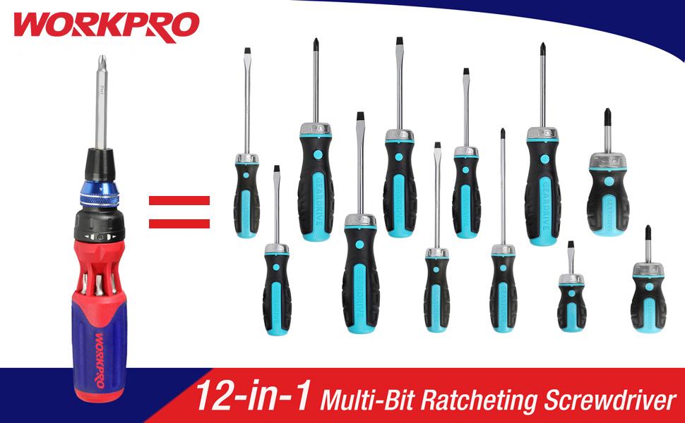 #SpringGlowUp WORKPRO 12-in-1 Ratcheting Multi-Bit Screwdriver Set, Quick-load Mechanism Screwdriver with Double End Bits in Handle #SpringGlowUp WORKPRO 12-in-1 Ratcheting Multi-Bit Screwdriver Set, Quick-load Mechanism Screwdriver with Double End Bits in Handle