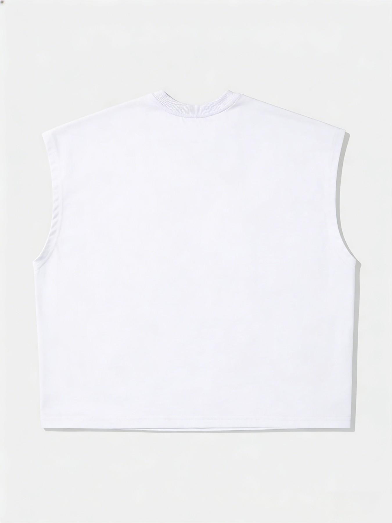 Men's Short Box Vest, Summer Vacation Basic, Eyelet Crafted Tank Top, Fitness Jogging Casual Streetwear, Holiday Gift Choice