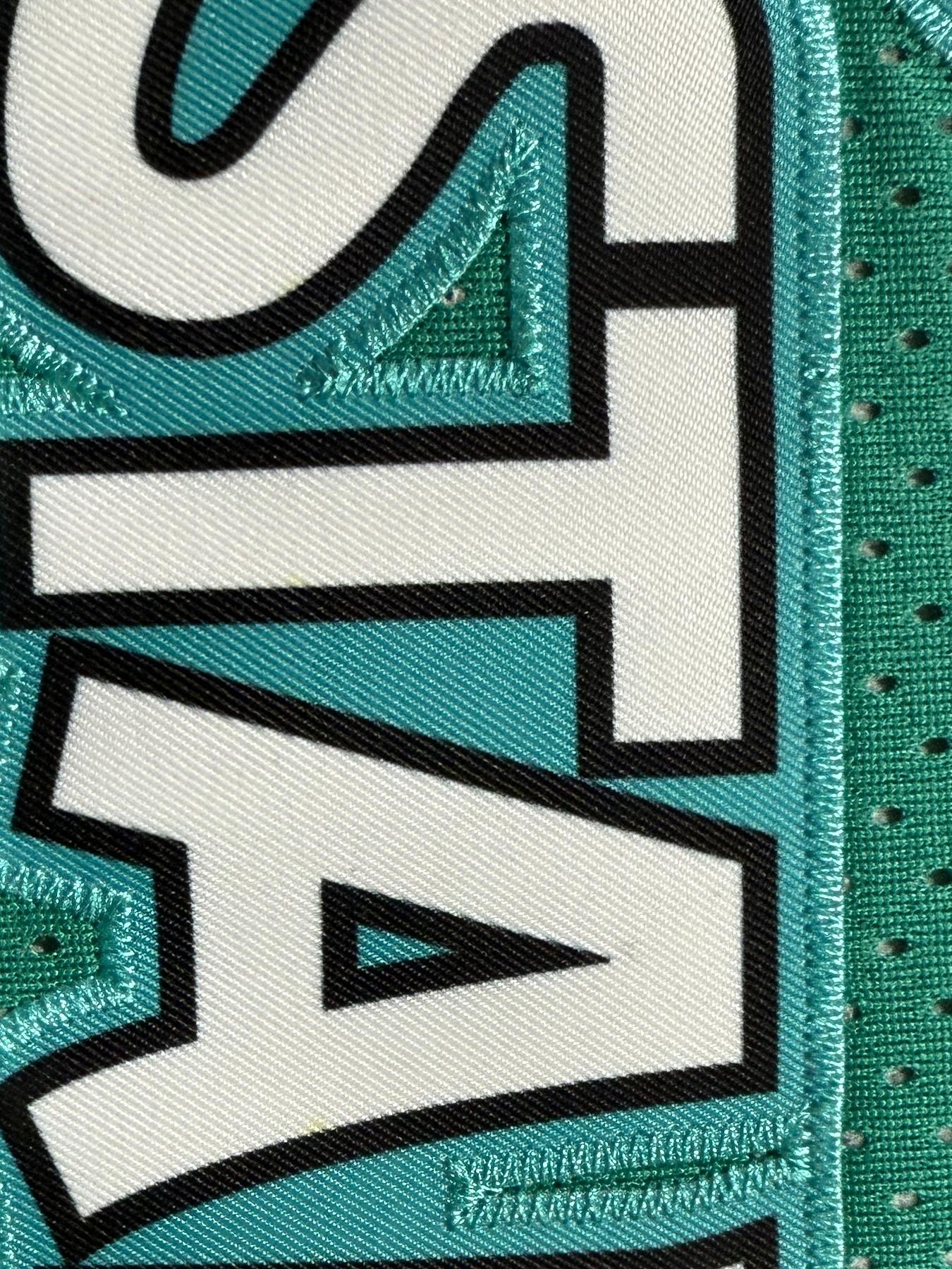 Men's 23 Green Embroidered Vintage Basketball Jersey, Casual Short Sleeve Vest, Fitted H Type Silhouette, Summer Kint Fabric, Long Clothing Length, Sports Jersey