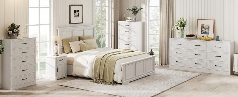 Vabches Dresser for Bedroom, 6/9 Drawer Wide Dresser Organizer with Charging Station, Tall Dresser for Hallway, Wood Dresser with Metal Handles