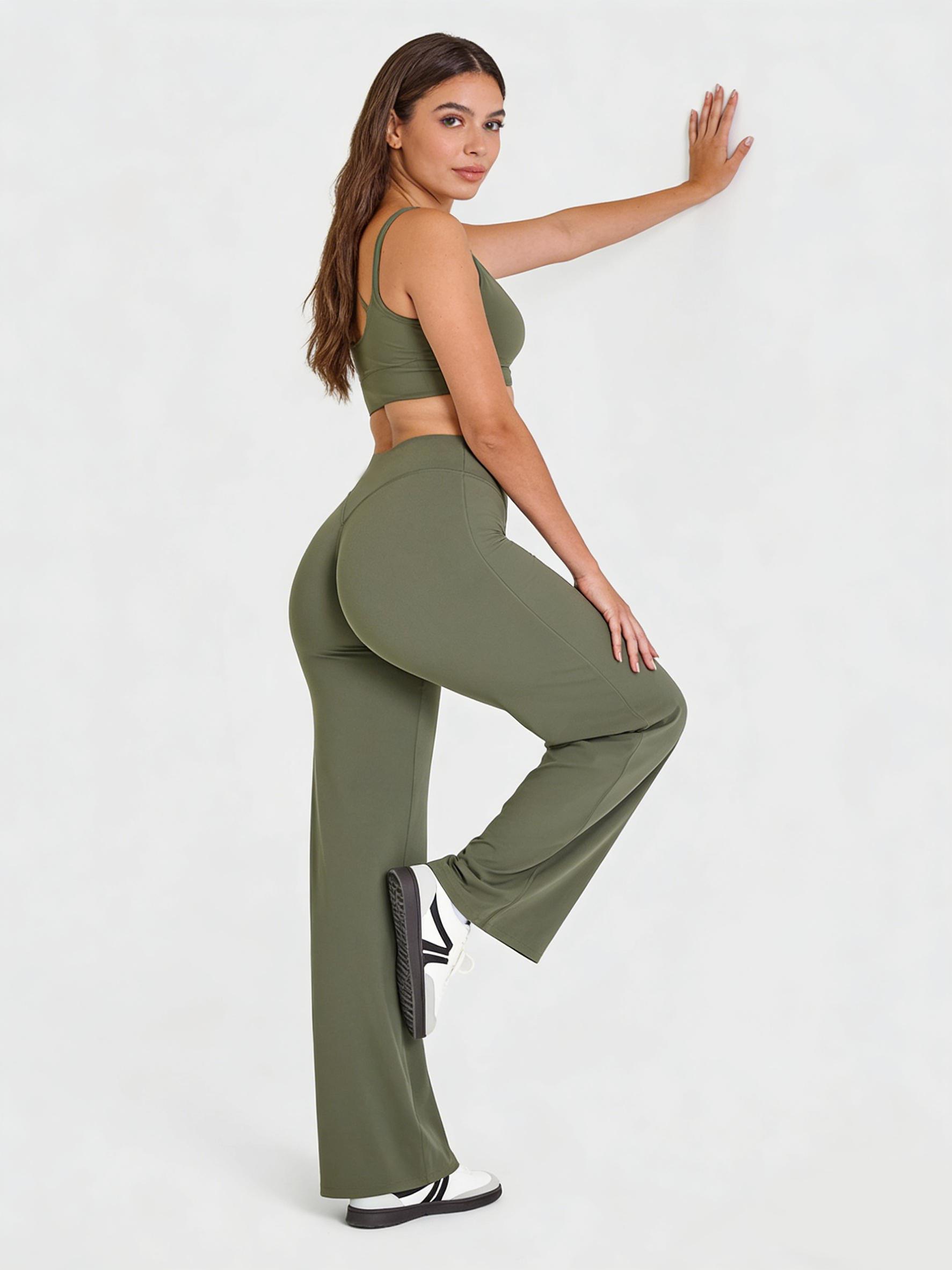 DEEFY SoftMotion Straight Leg Bottoms 30.5" & 31.5" Inseam Fitness Gymwear Women Workout Breathable Light Thin Sportswear Gym Outdoor Sports Yoga Pants Wide Sweatpants Solid Color Joggers