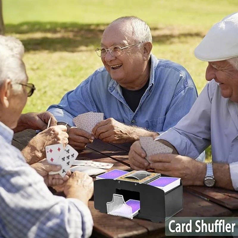 Portable Battery-Operated Automatic Card Shuffler, Ideal for Home Game Nights and Parties, No AA Batteries Included, Suitable for Various Gaming Cards