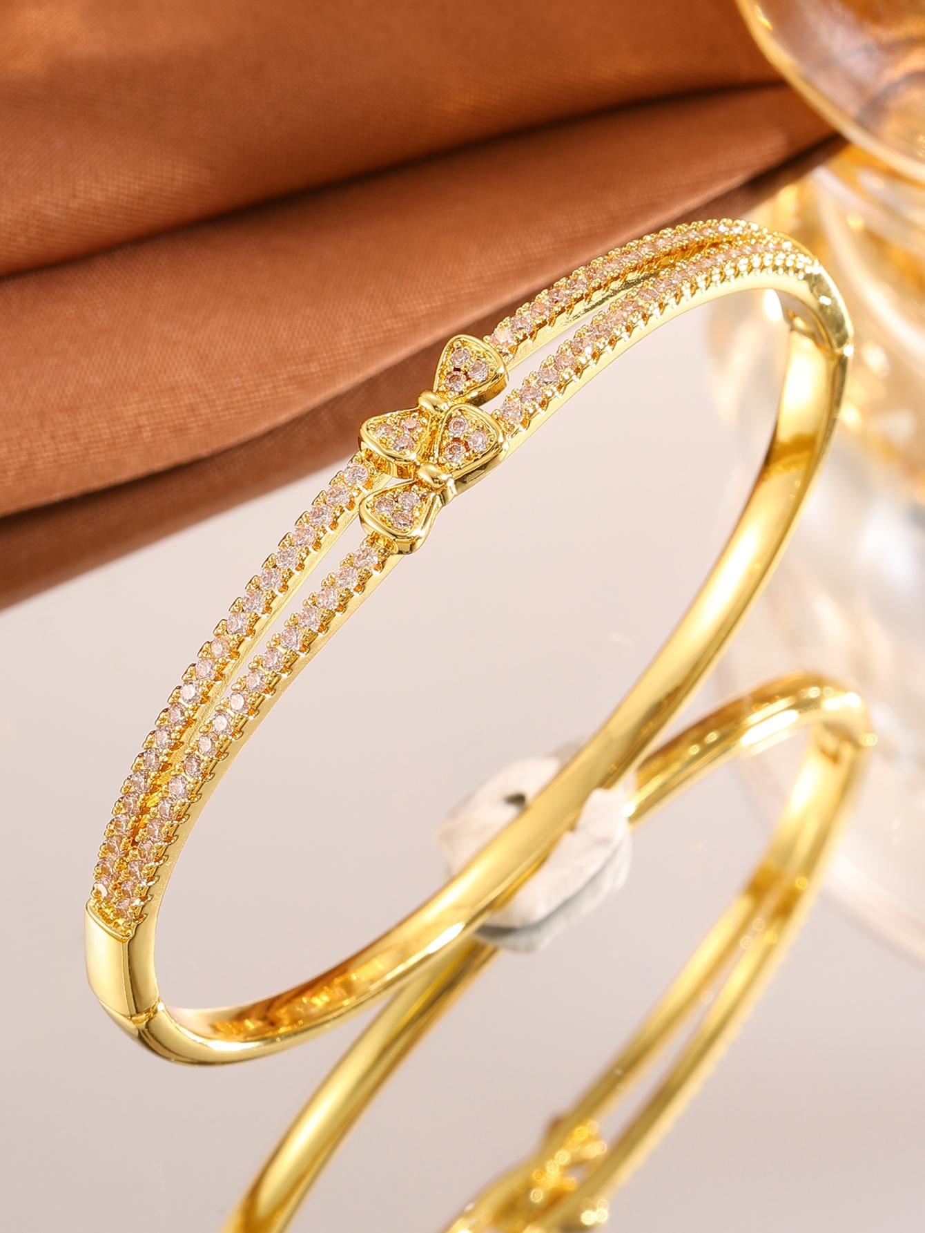 Fashion Knot Cubic Zirconia Bracelet for Women, Elegant Daily Wear Jewelry, Perfect Gift for Her, All Seasons Accessory