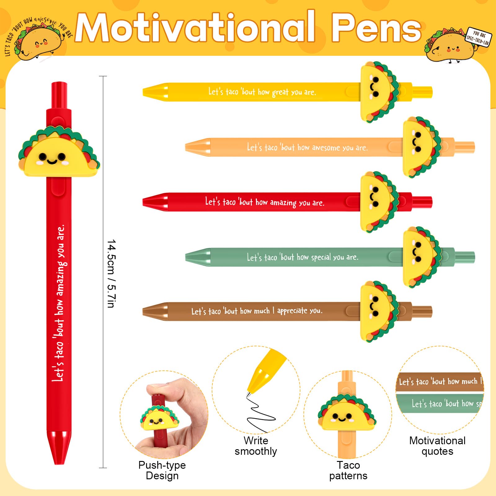 20 Sets Positive You Rock Gift with Ballpoint Pen Keychain Inspirational Card Easter Basket Stuffers for Easter Egg Hunt Easter Gift for Coworkers Teacher Student Team Staff Classroom Prize Supplies (7 Styles)