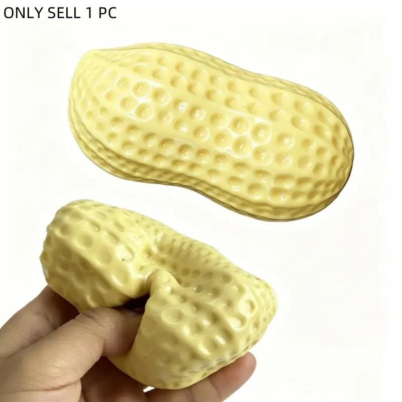 Peanut Squishy Toy (1pc), Food-Shaped Stress Relief Fidget, Large Non-Rebound, Soft Texture, Shapeable Fidget for Adults, Perfect Gift